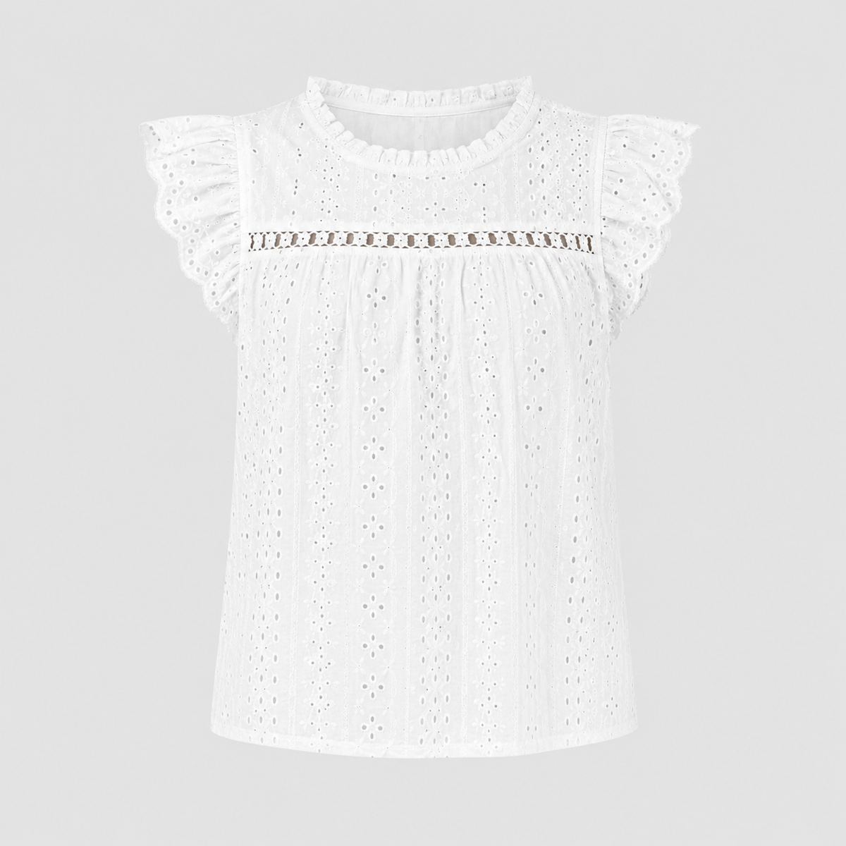 The Mathilde Eyelet Flutter Blouse
